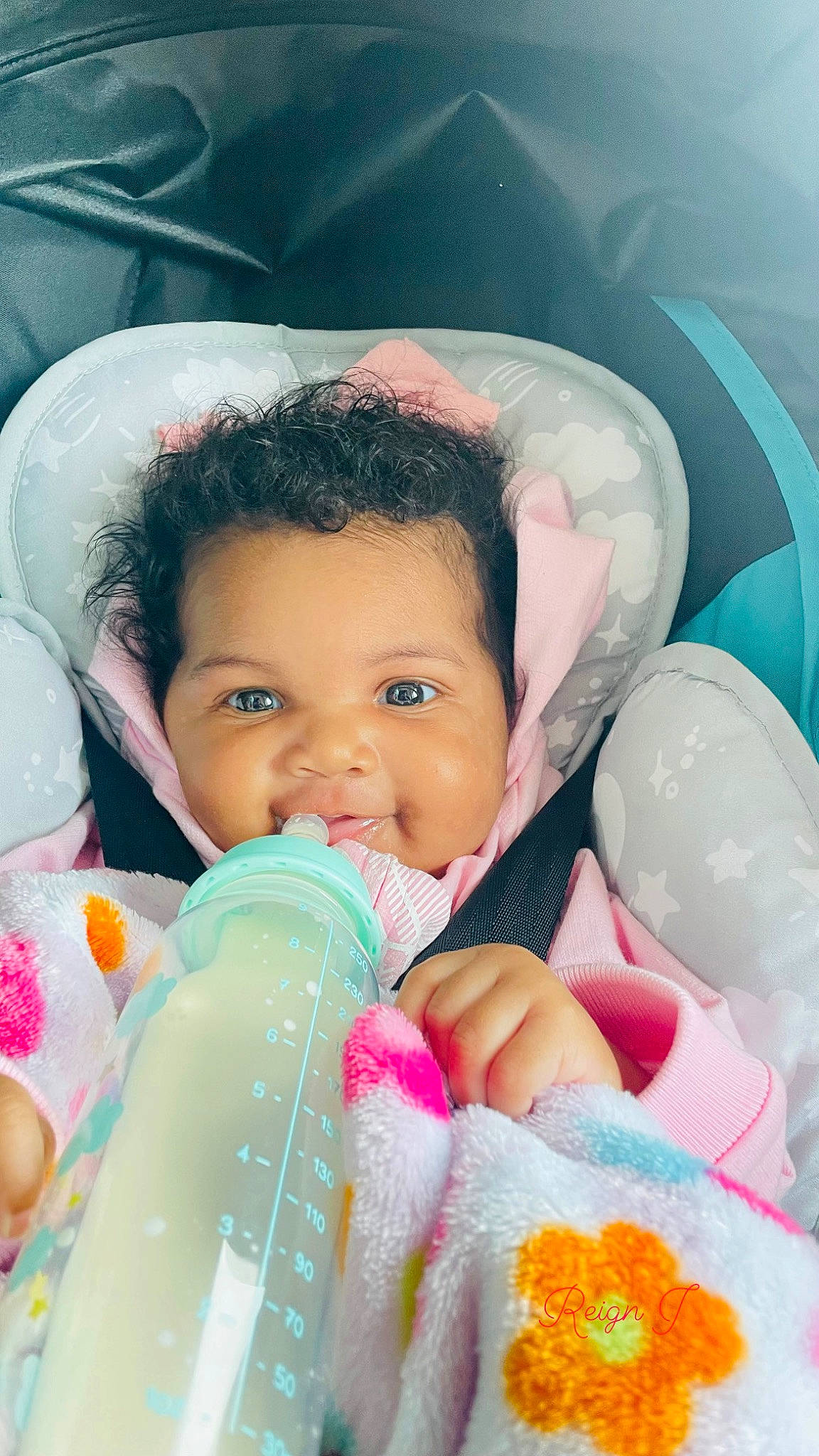 Reign joined the competition — help win amazing prizes! baby, baby_toddler_clothing, beauty, black_hair, cheek, comfort, finger, flash_photography, fun, happy, human, lip, nose, person, pink, product, skin, smile, textile, toddler