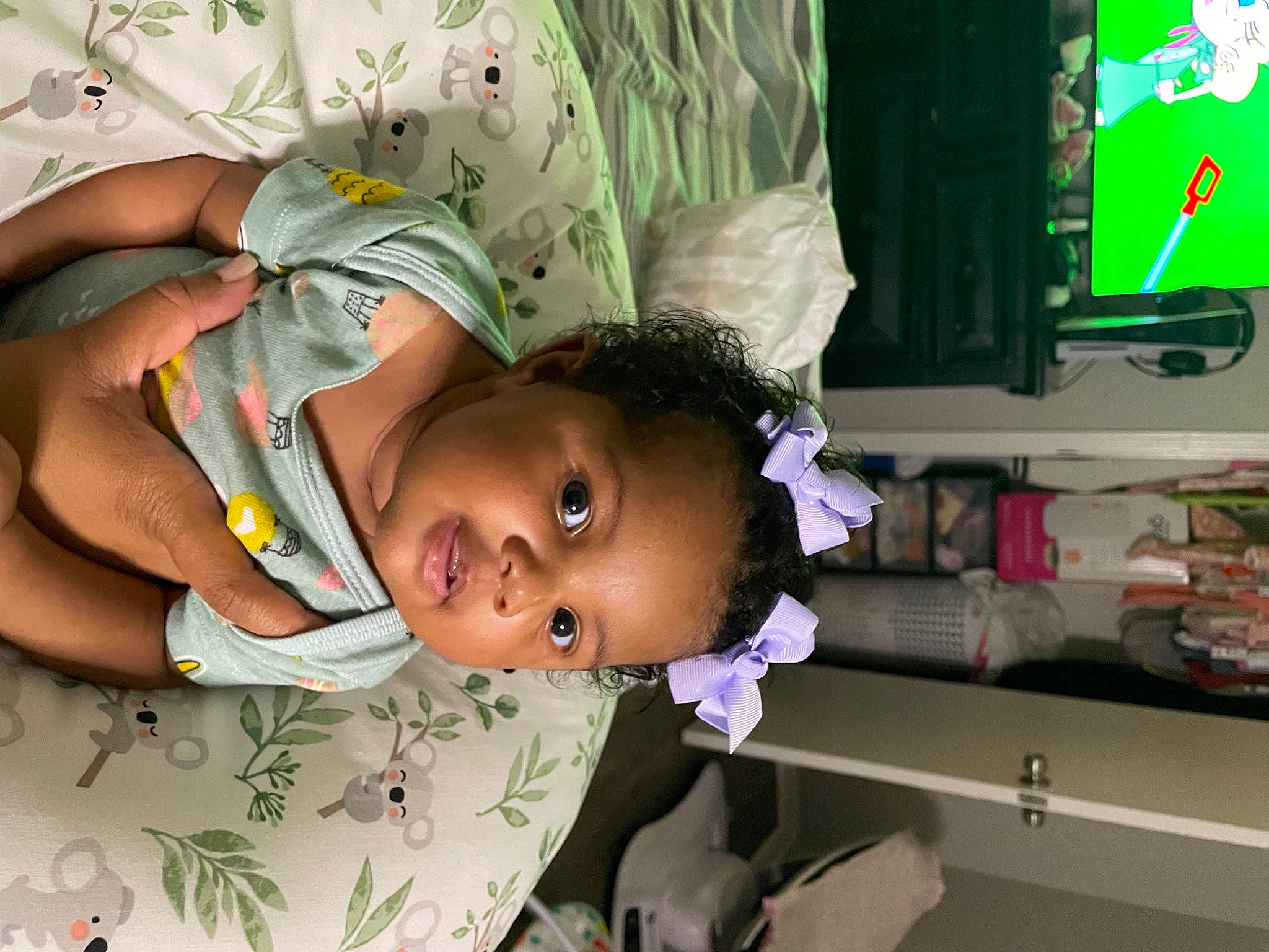 Reign joined the competition — help win amazing prizes! baby, baby_products, baby_toddler_clothing, cheek, child, comfort, curtain, eyelash, fun, green, happy, mouth, person, room, television, toddler, vacation