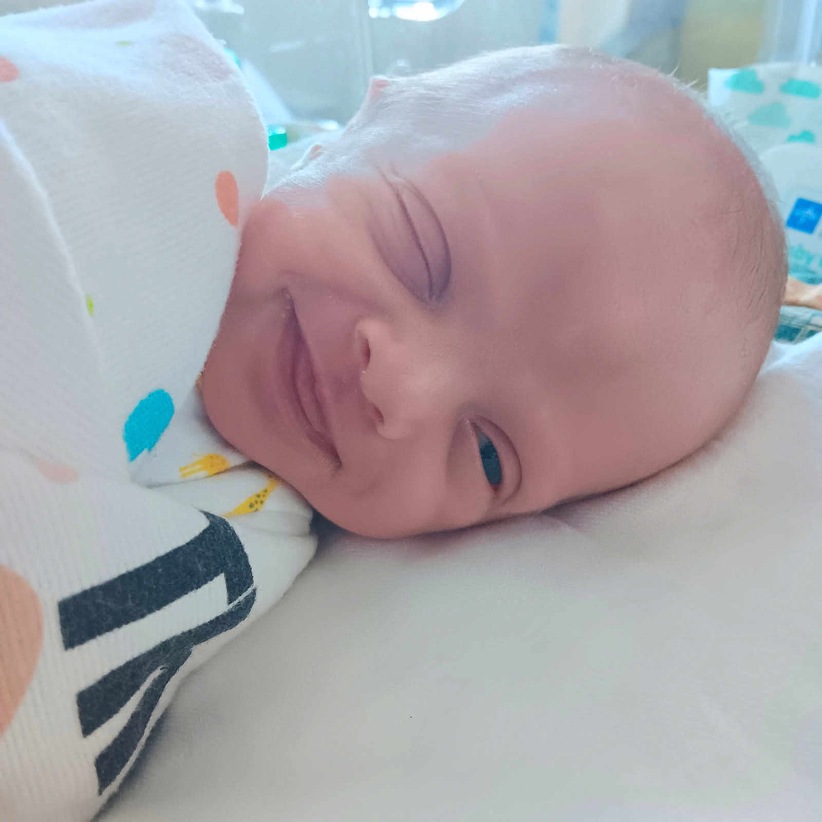 Jaxson joined the competition — help win amazing prizes! baby, babylaughing, face, happy, head, newborn, person, photography, portrait, smile