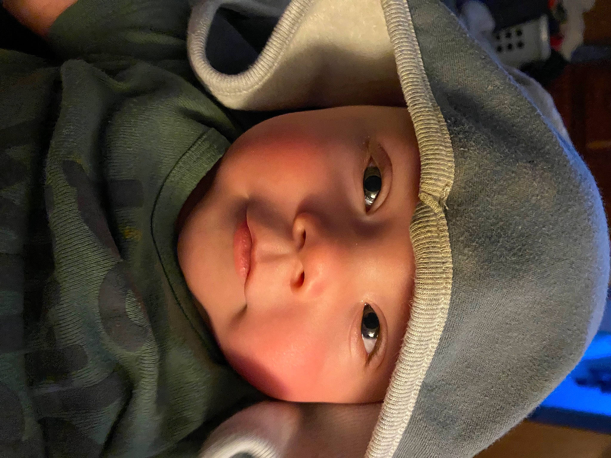 Gunner is registered to the contest to win money with this photo: baby, cheek, child, chin, comfort, ear, eye, eyebrow, eyelash, face, forehead, hat, head, headgear, headwear, iris, lip, mouth, nose, person