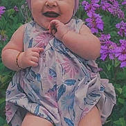 Bellatrix joined the competition — help win amazing prizes! baby, child, smiling, flower_field, purple_flowers, headband, dress, happy, outdoor, nature, grass, cute, sitting, portrait, infant, sunlight, garden, greenery, playful, joyful