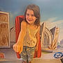 Elina participe au concours pour gagner de l'argent avec cette photo : background, building, cape, casual, child, clothing, footwear, girl, happy, illustration, indoor, person, photography, playful, portrait, posing, smiling, socks, superhero, young