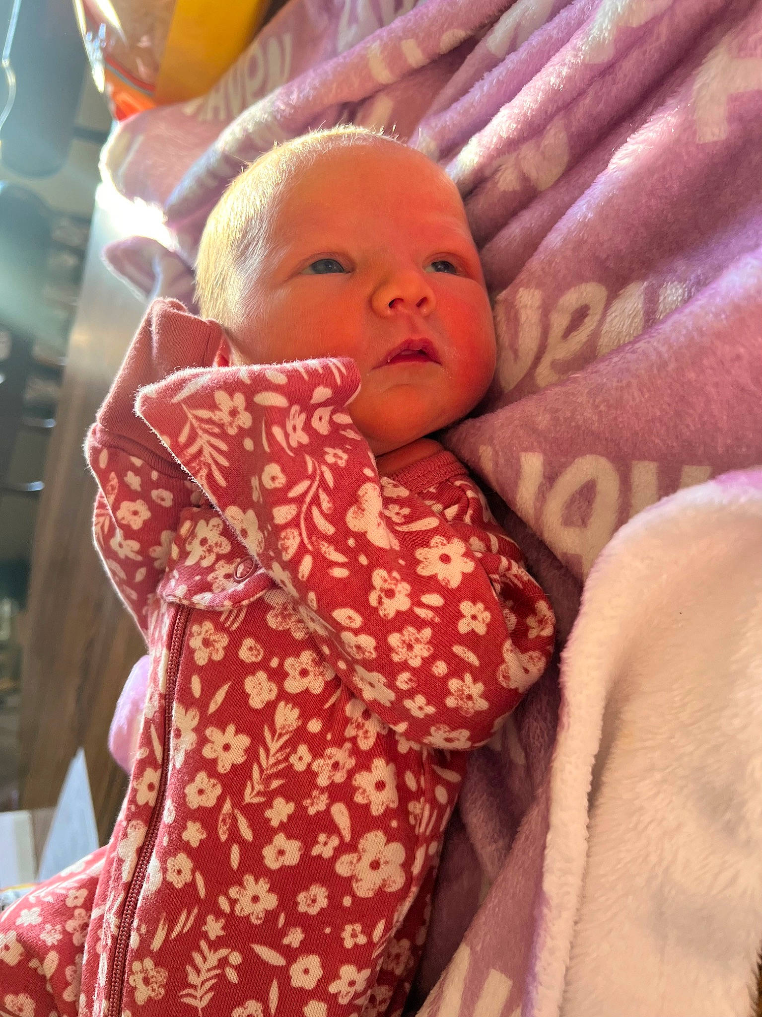 Haven is registered to the contest to win money with this photo: baby, baby_products, baby_sleeping, baby_toddler_clothing, bedtime, cheek, child, comfort, event, happy, head, linens, lip, nose, pattern, peach, person, pink, skin, textile