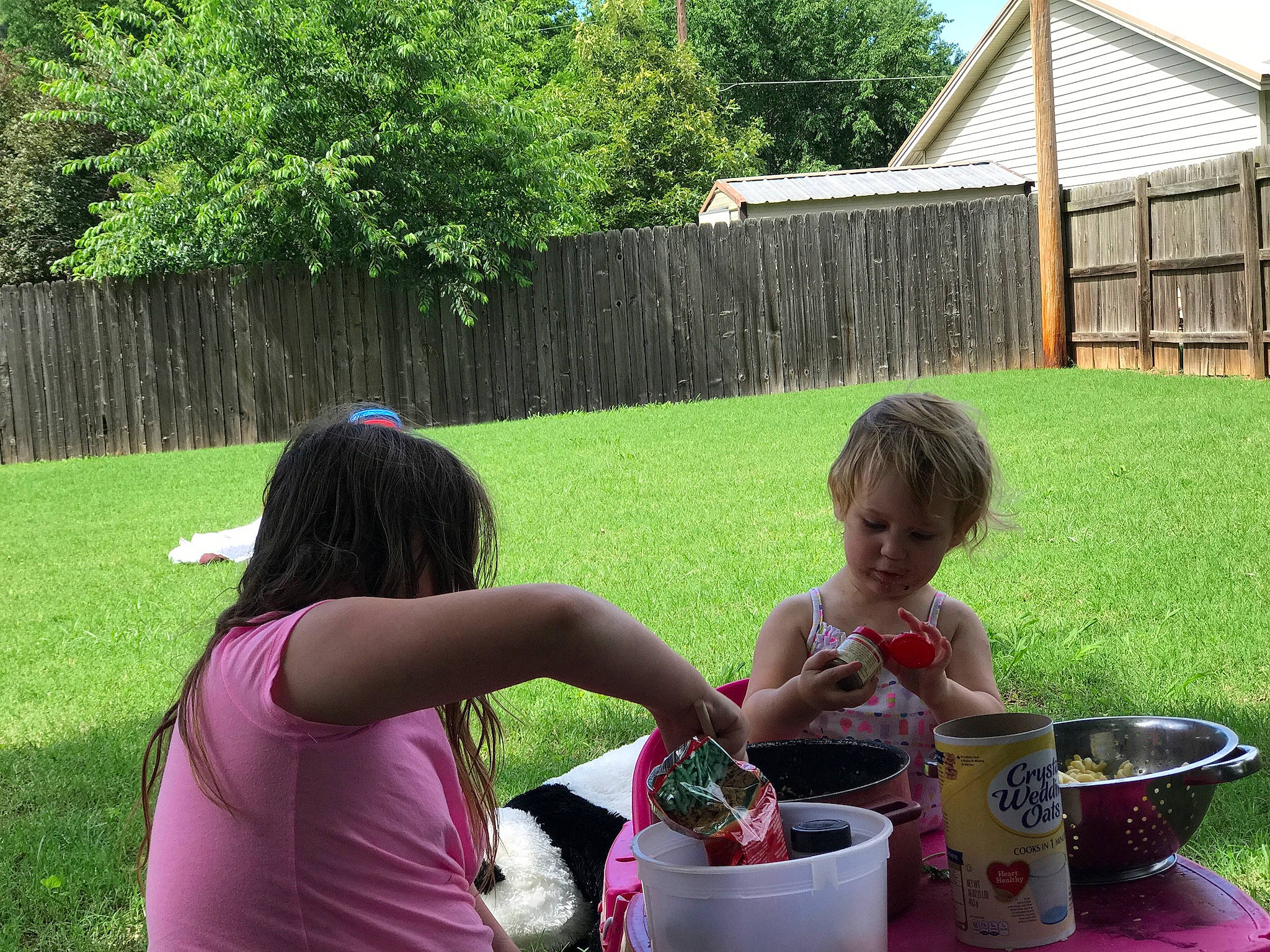 Paizlee joined the competition — help win amazing prizes! backyard, bucket, child, garden, grass, lawn, person, play, summer, yard