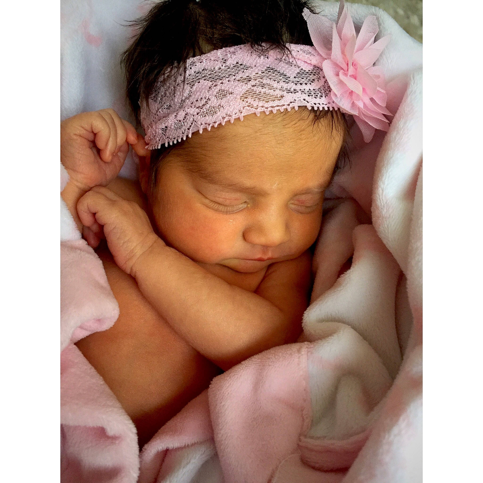 Skylar joined the competition — help win amazing prizes! baby, beauty, cheek, child, close_up, face, fashion_accessory, finger, forehead, hair_accessory, hand, head, headband, headgear, headpiece, headwear, person, photograph, photography, pink