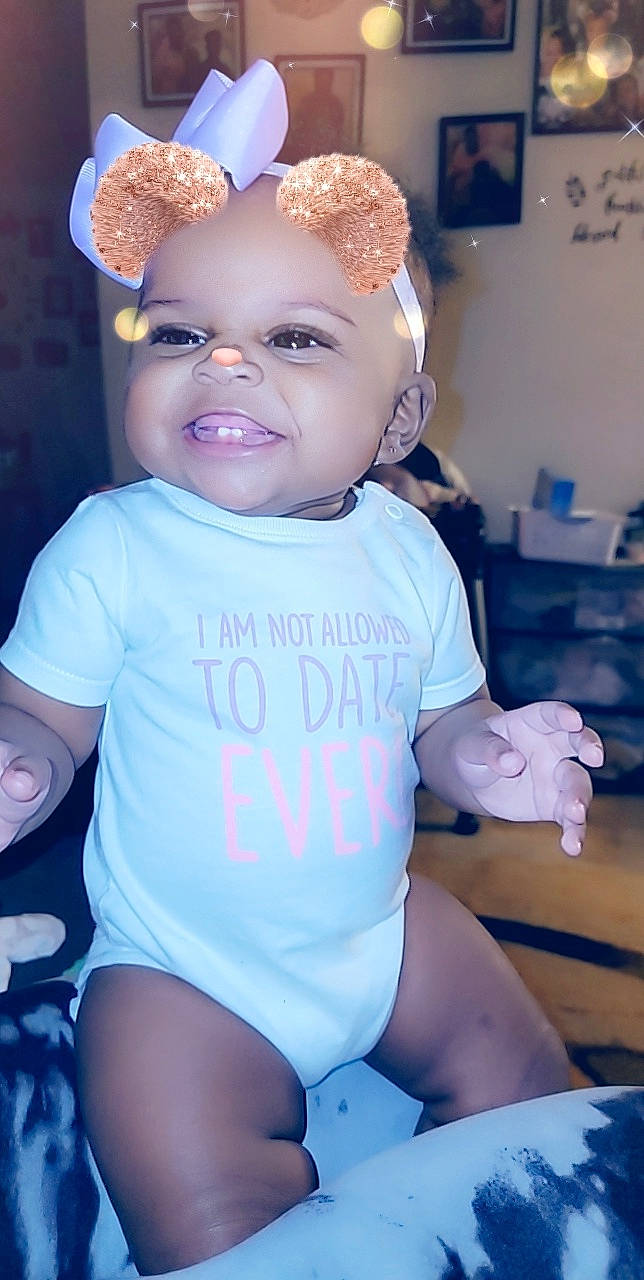 Khloe Kay joined the competition — help win amazing prizes! baby, baby_toddler_clothing, beauty, blue, child, cool, eye, finger, happy, headgear, headwear, person, pink, shorts, skin, sleeve, smile, t_shirt, thigh, toddler
