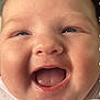 Amalia is registered to the contest to win money with this photo: baby, closeup, smiling, happy, face, infant, cheeks, mouth, tongue, skin, eyes, cute, joyful, expression, young, child, person, head, portrait, human