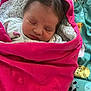 baby, newborn, sleeping, blanket, pink, face, infant, wrapped, cozy, cute, child, soft, indoors, resting, portrait, head, clothing, fabric, bed, comfort