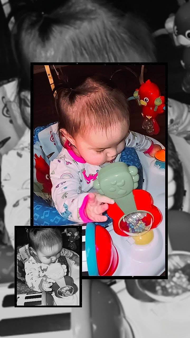 Celeste is registered to the contest to win money with this photo: art, baby, baby_products, baby_toddler_clothing, carmine, child, christmas_eve, collage, event, facial_expression, fun, happy, holiday, lap, person, play, product, room, sitting, snapshot