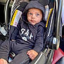 Matheo joined the competition — help win amazing prizes! baby, infant, car_seat, hoodie, black_clothing, mouse_ears, child, blue_eyes, cute, portrait, casual_wear, car_interior, seat_belt, sitting, young_child, baby_clothes, hand, foot, closeup, expression
