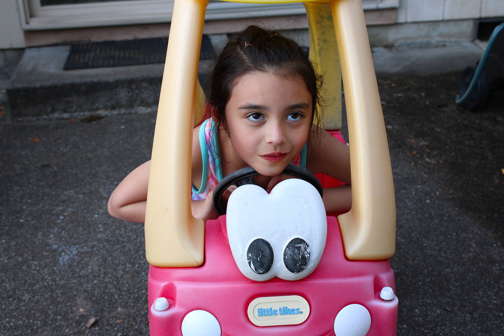 Kiarra joined the competition — help win amazing prizes! auto_part, automotive_design, bumper, child, eye, flash_photography, fun, happy, head, joy, leisure, magenta, motor_vehicle, person, recreation, riding_toy, smile, tire, toddler, toy