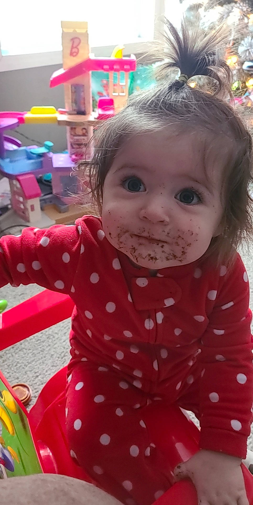 Emmy joined the competition — help win amazing prizes! baby, baby_toddler_clothing, beauty, blurred, cheek, child, dress, event, facial_expression, fun, happy, leisure, lip, mouth, nose, pattern, person, pink, skin, sleeve