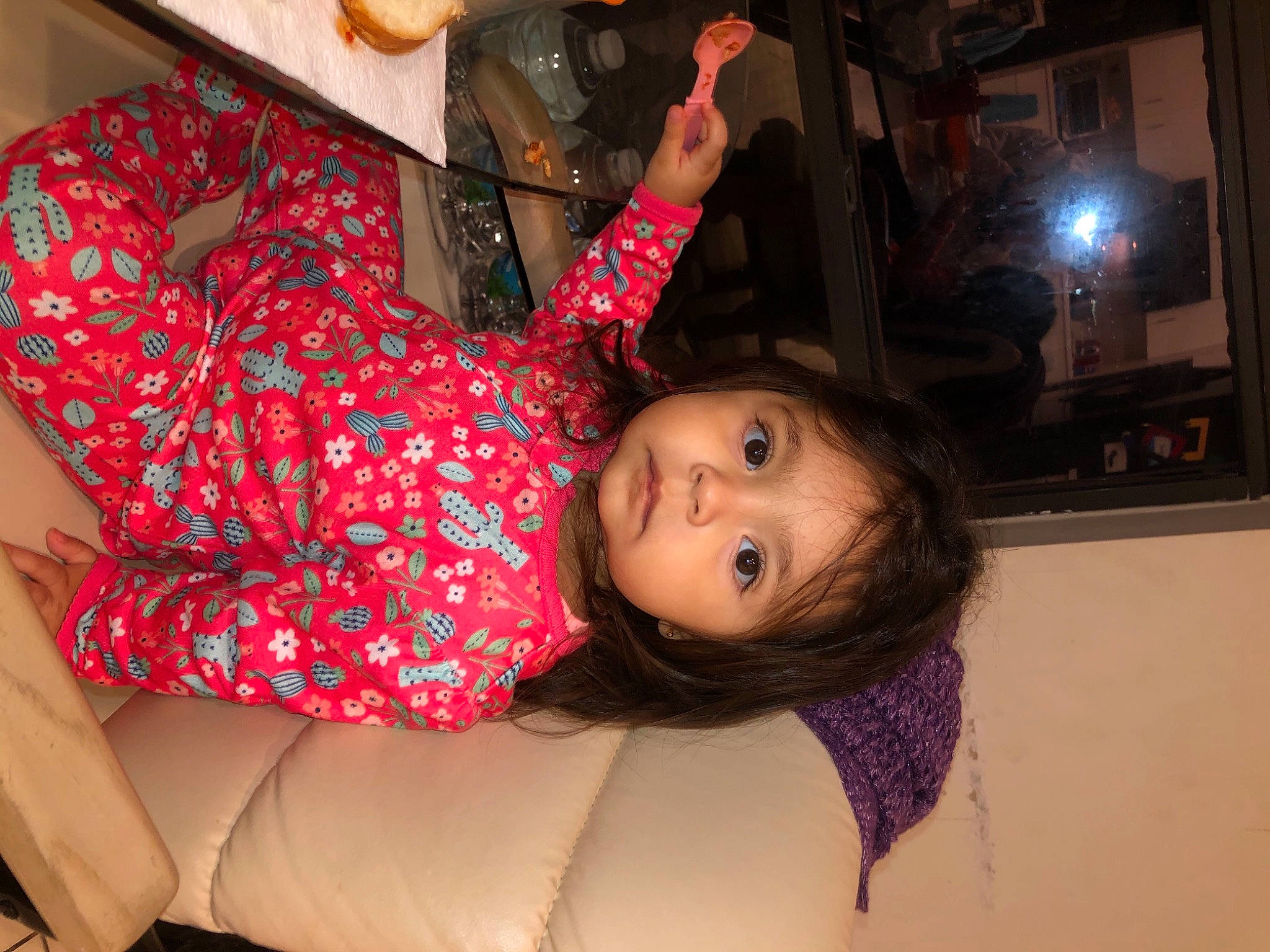 Madeline Rose is registered to the contest to win money with this photo: beauty, black_hair, comfort, couch, eyelash, finger, flash_photography, fun, hair, human_body, human_leg, long_hair, magenta, mouth, organ, person, room, sitting, television, thigh