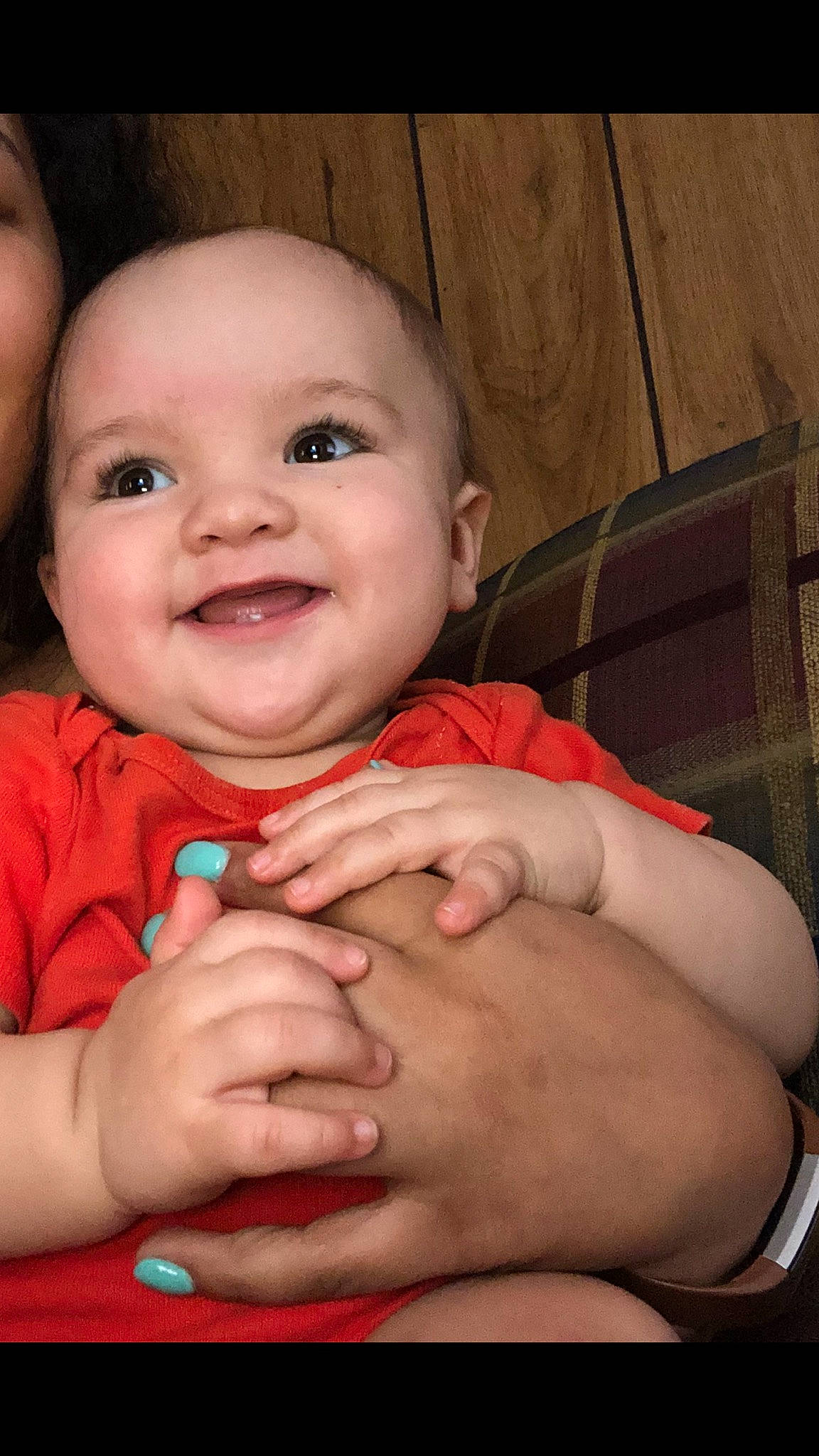 Malikai joined the competition — help win amazing prizes! baby, cheek, child, chin, face, facial_expression, finger, gesture, hand, joy, lip, mouth, nail, nose, person, skin, smile, thumb, toddler