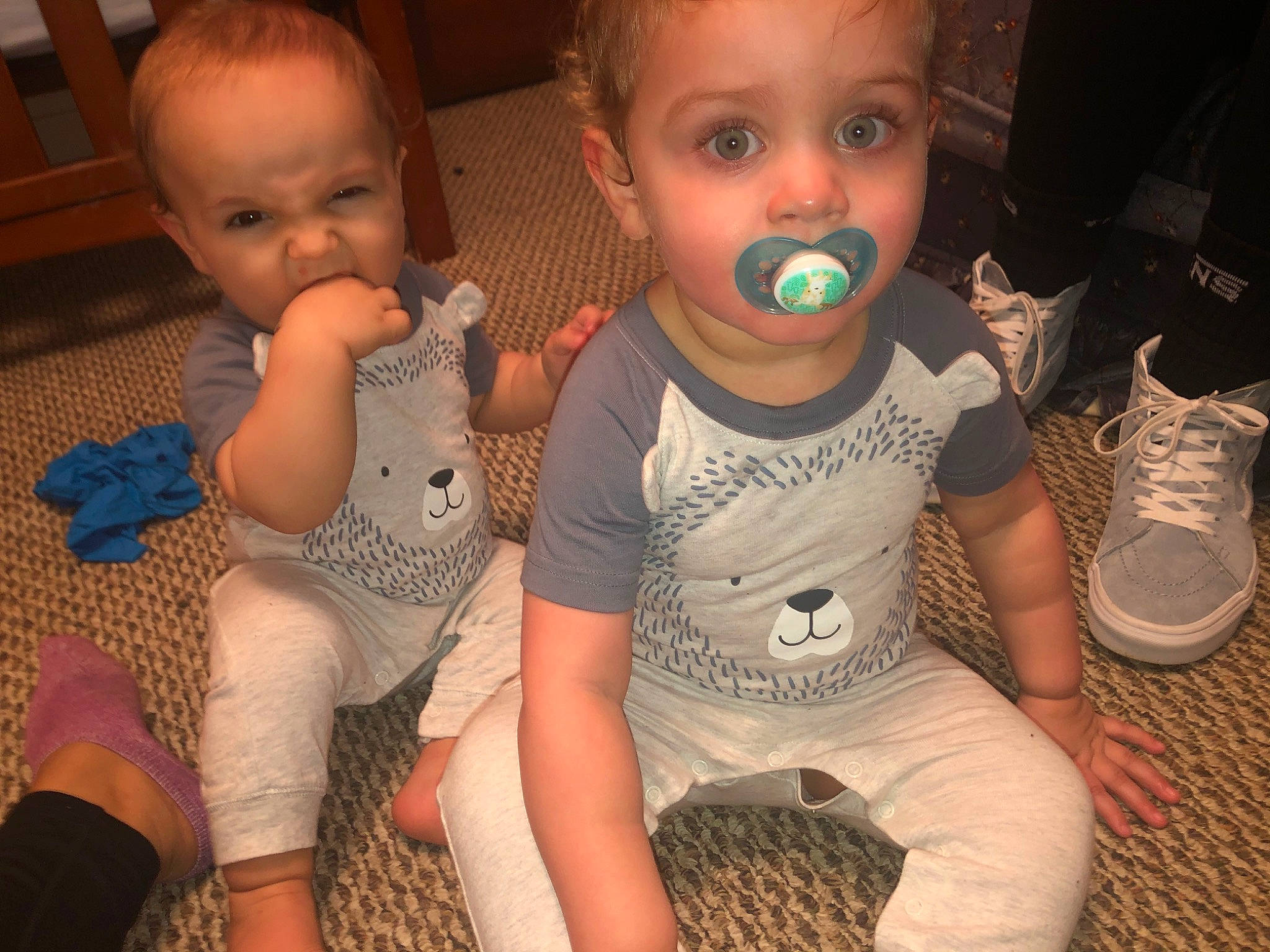 Noah is registered to the contest to win money with this photo: baby, cheek, child, cousin, eye, face, family, fun, head, leg, people, person, play, sitting, skin, smile, toddler