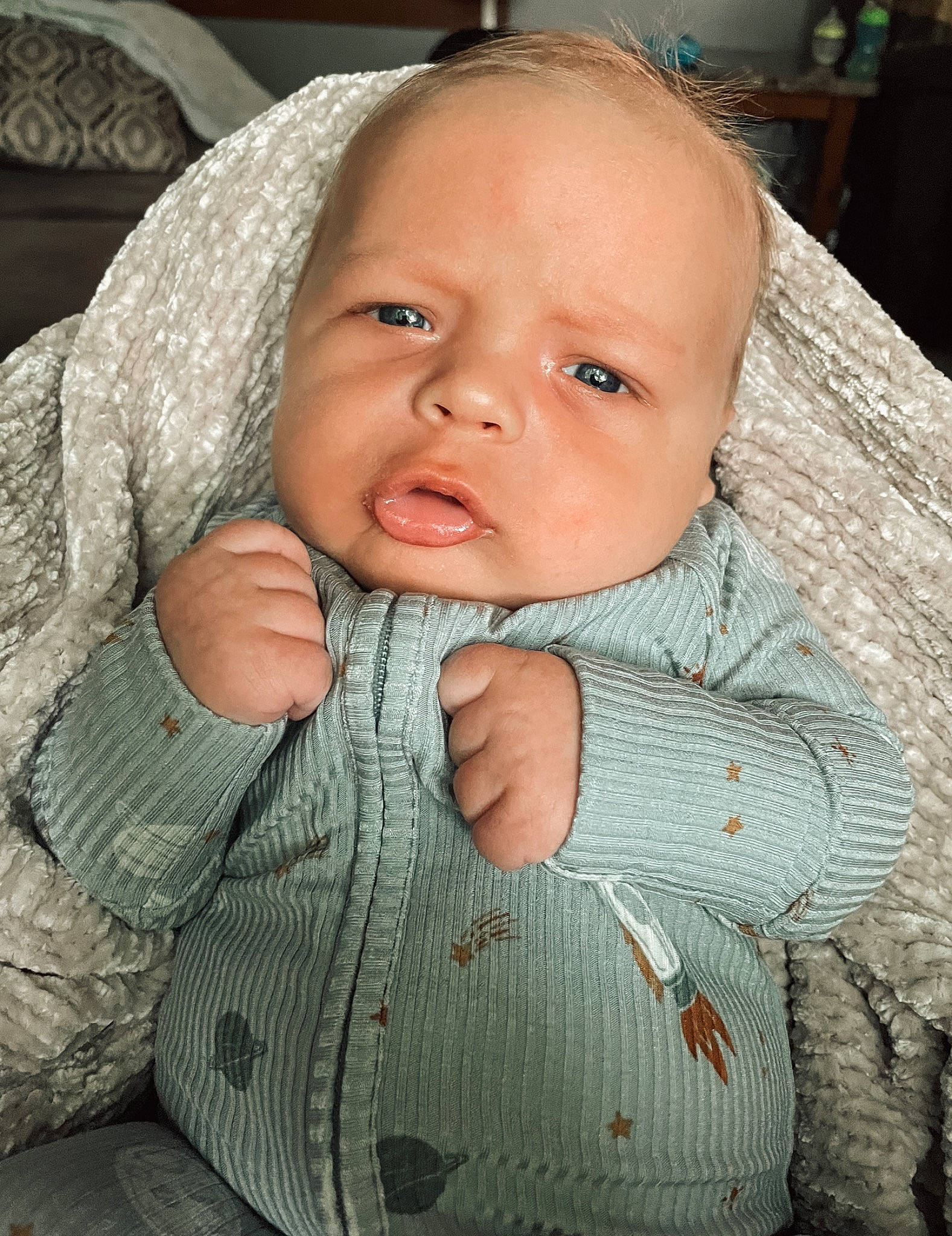Tanner joined the competition — help win amazing prizes! baby, baby_toddler_clothing, cheek, chin, collar, comfort, eye, eyebrow, face, gesture, hand, head, iris, lip, nose, outerwear, person, skin, sleeve, textile