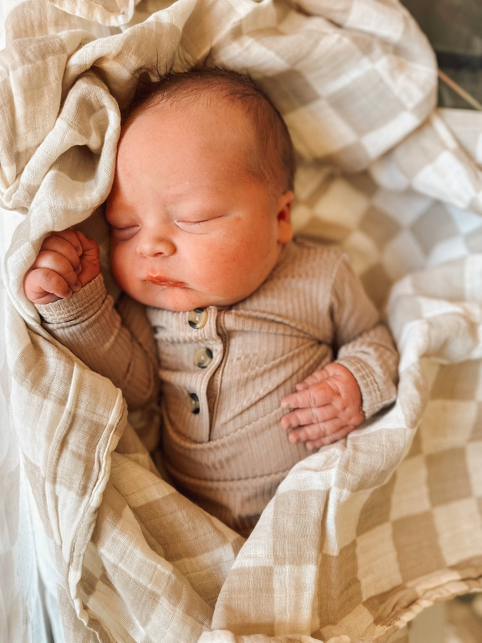 Tanner is registered to the contest to win money with this photo: baby, baby_products, baby_sleeping, baby_toddler_clothing, beauty, cheek, collar, comfort, face, finger, hand, head, iris, linens, lip, person, sitting, skin, sleeve, textile
