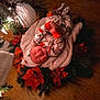 Noah is registered to the contest to win money with this photo: baby, infant, christmas, holiday, pajamas, blanket, wreath, poinsettia, wood_floor, festive, hat, smiling, cozy, decorations, lights, indoors, cute, sleeping, celebration, seasonal
