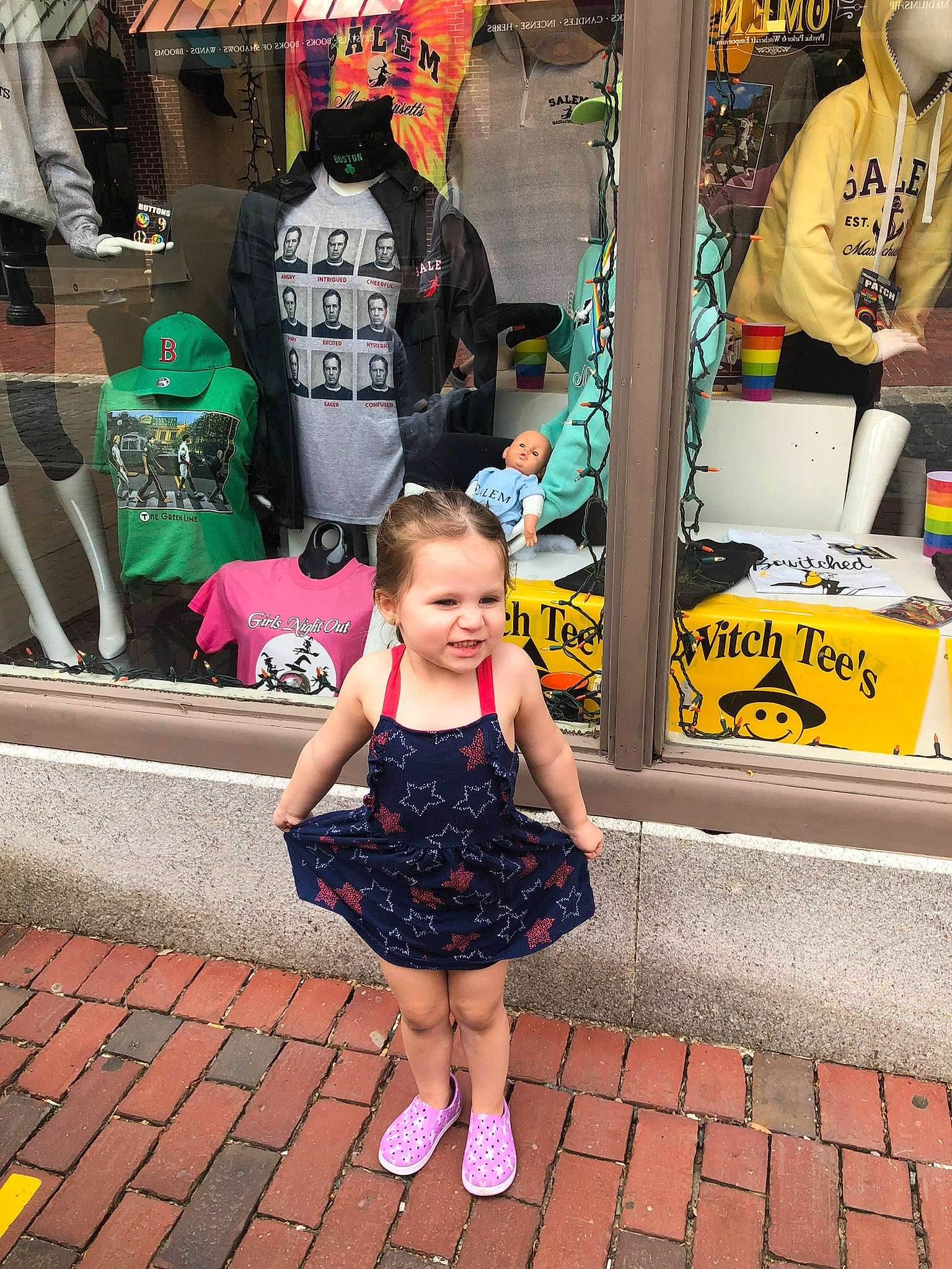 Jennifer is registered to the contest to win money with this photo: black, fashion, fun, green, hairstyle, happy, people, person, photograph, pink, public_space, road, shoe, sidewalk, snapshot, standing, street, t_shirt, toddler, white