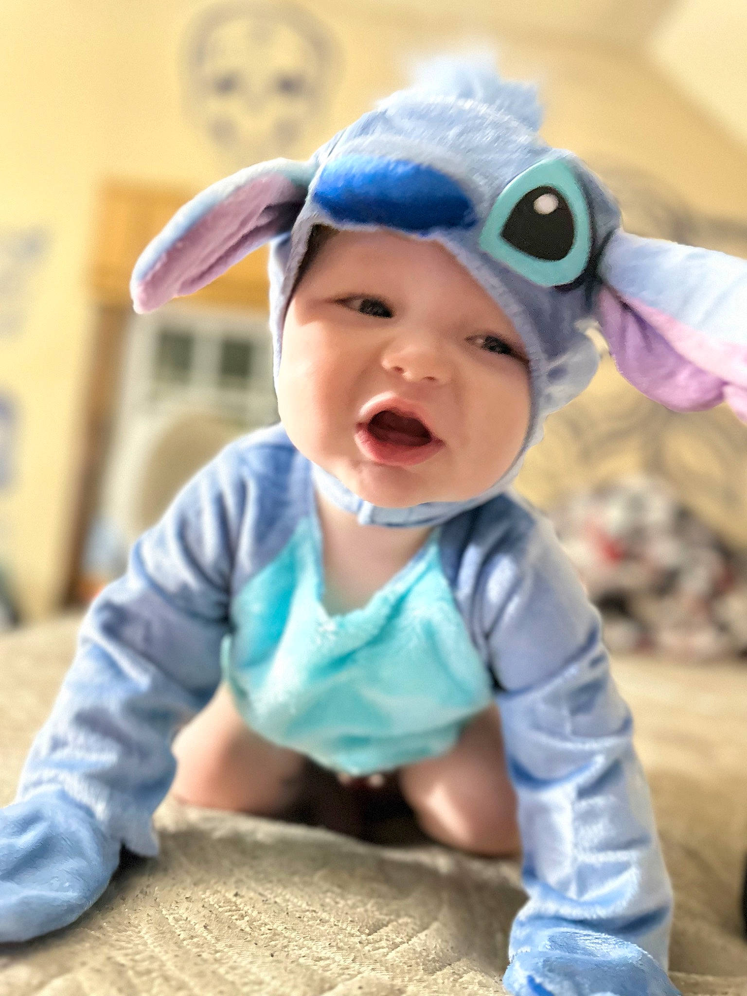 Logan is registered to the contest to win money with this photo: baby, baby_toddler_clothing, baseball_cap, blue, cap, child, costume_hat, electric_blue, fashion_accessory, fun, grass, happy, hat, headband, headwear, pattern, person, personal_protective_equipment, sleeve, smile