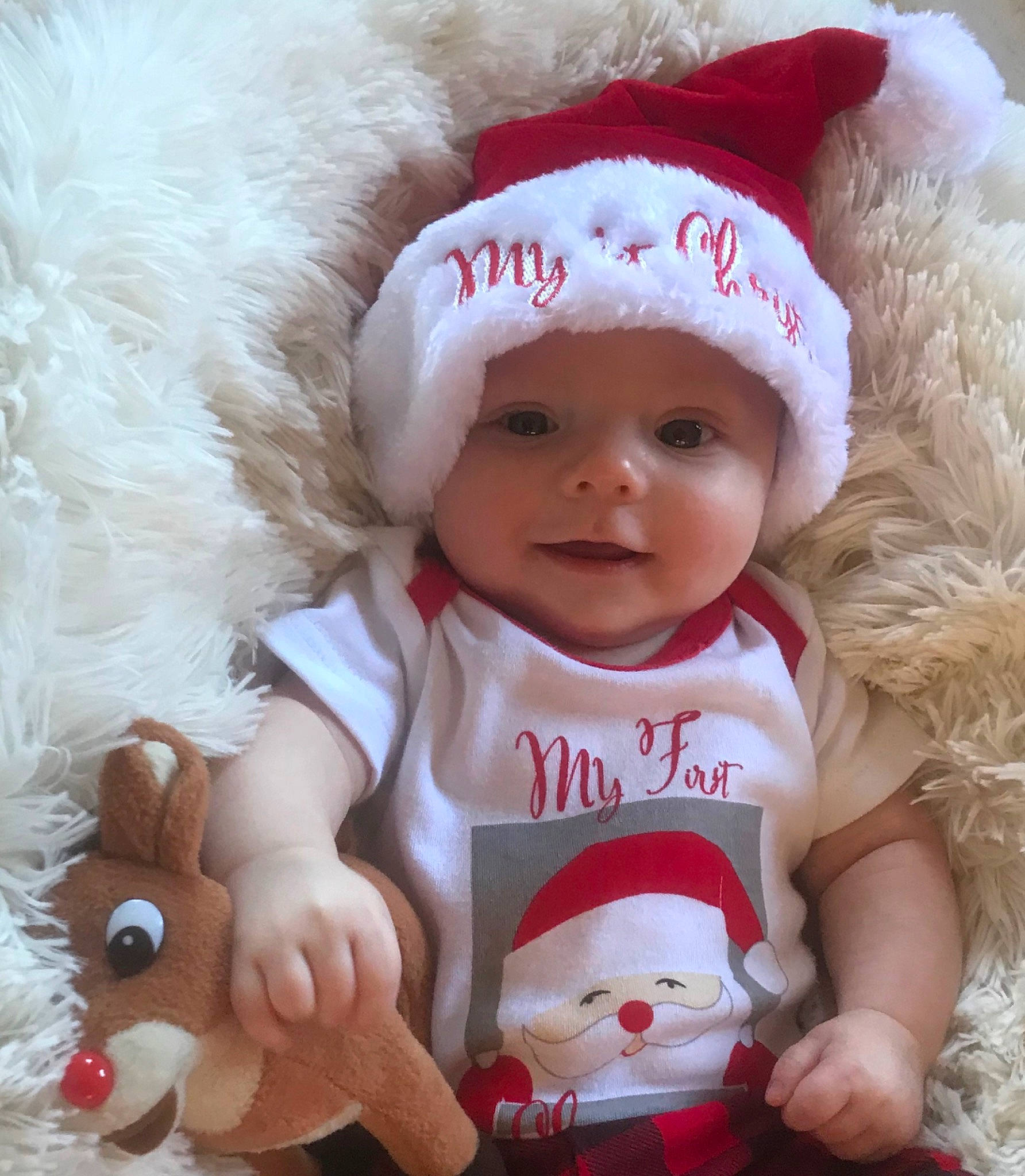 Tony joined the competition — help win amazing prizes! child, christmas, christmas_ornament, fictional_character, headgear, headwear, holiday, infant, lap, mammal, person, product, santa_claus, skin, smile, stuffed_toy, toddler