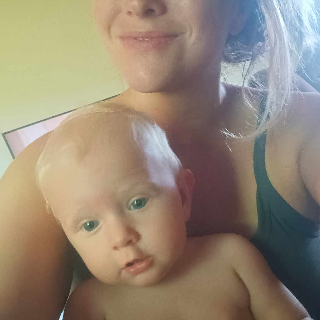 Braven Lane Baker joined the competition — help win amazing prizes! baby, candid, casual, child, closeup, expression, face, hair, head, holding, indoor, natural_light, parent, person, portrait, selfie, shoulder, skin, smile, woman