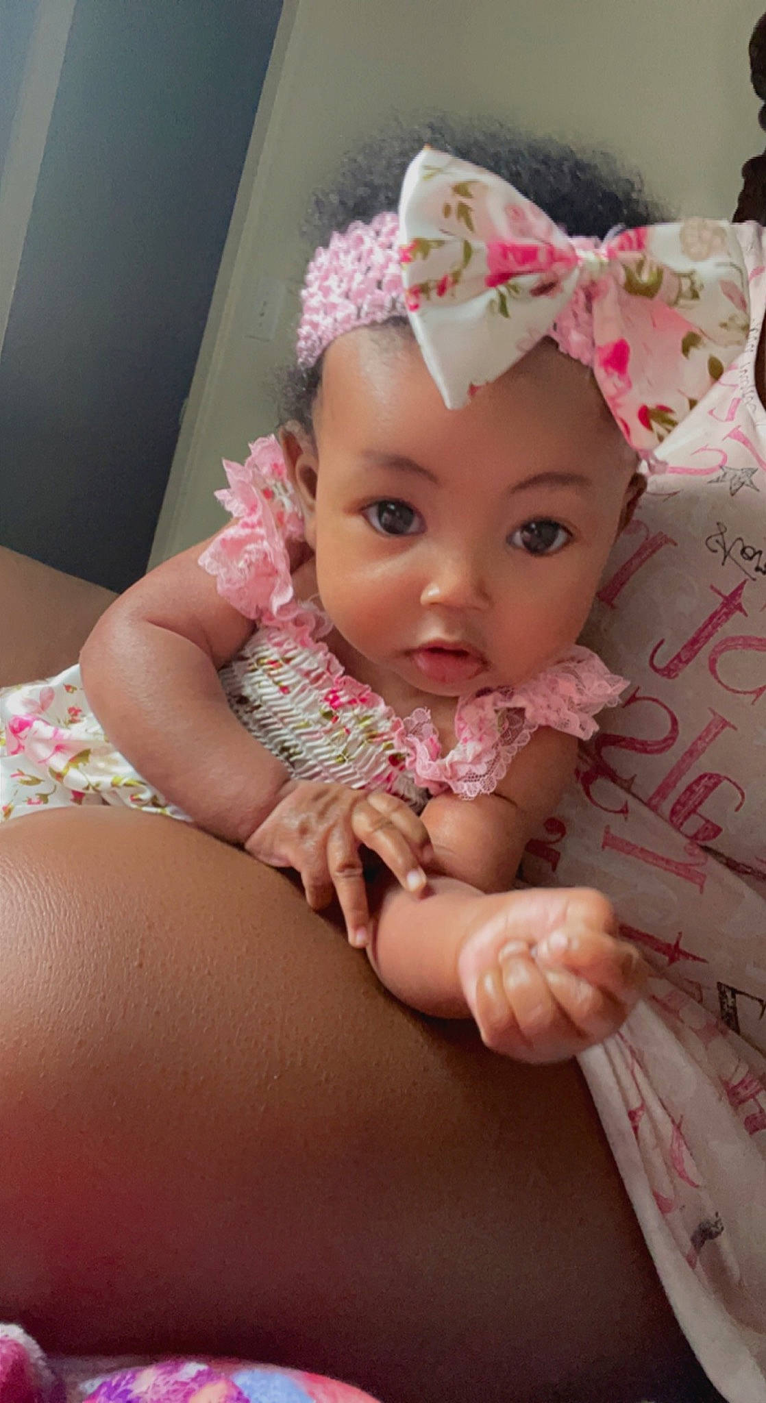Khari joined the competition — help win amazing prizes! baby, baby_toddler_clothing, cap, cheek, dress, eye, eyebrow, eyelash, finger, hand, happy, head, headgear, headpiece, headwear, helmet, iris, lip, person, pink