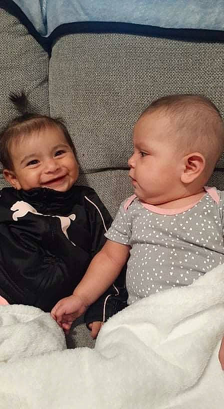 Selena joined the competition — help win amazing prizes! baby, baby_toddler_clothing, cheek, child, comfort, face, facial_expression, fun, hairstyle, happy, head, iris, joy, people, person, sitting, skin, sleeve, smile, t_shirt