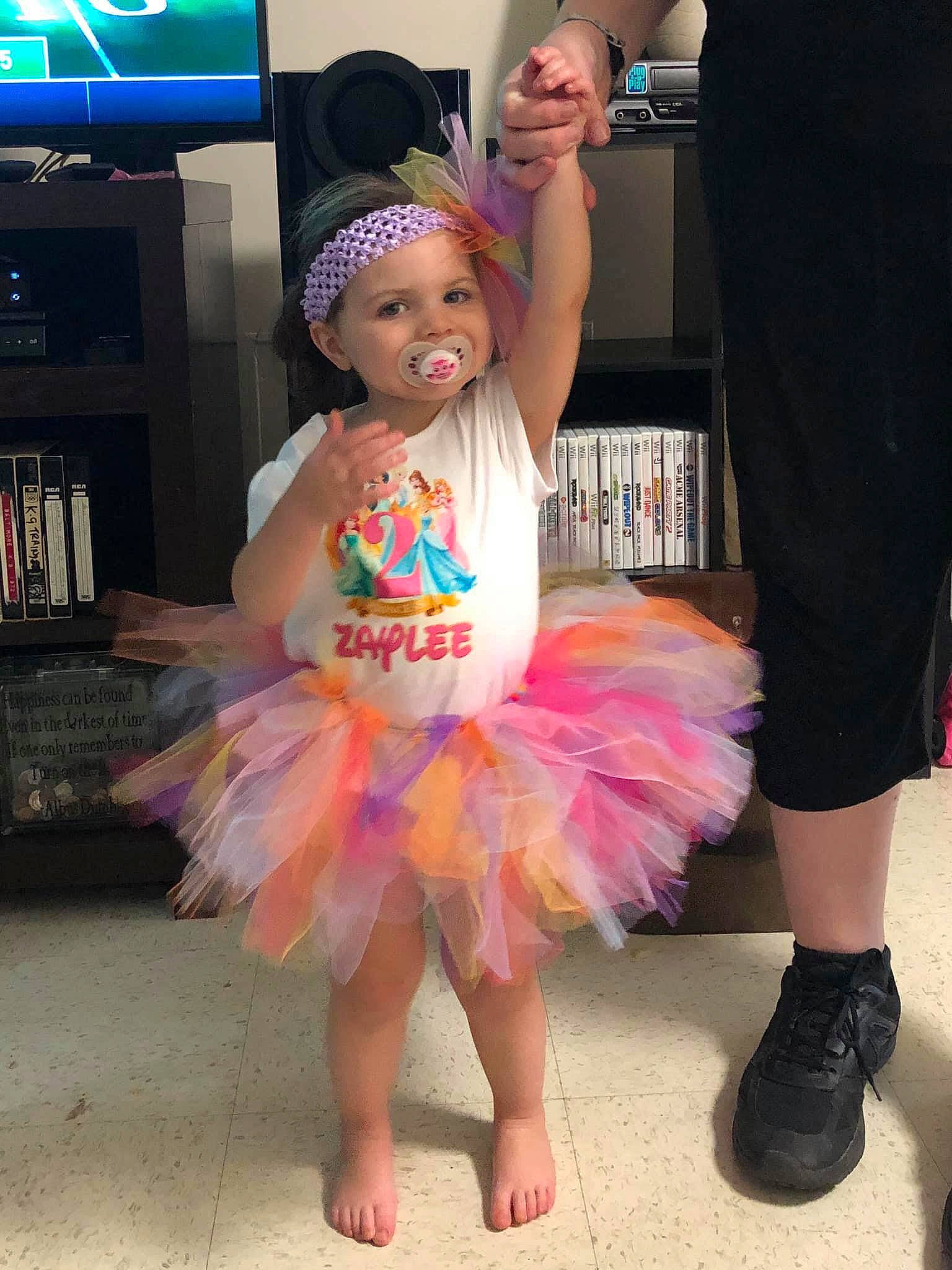 Zaylee joined the competition — help win amazing prizes! ballet_tutu, child, clothing, costume, joy, person, pink, toddler
