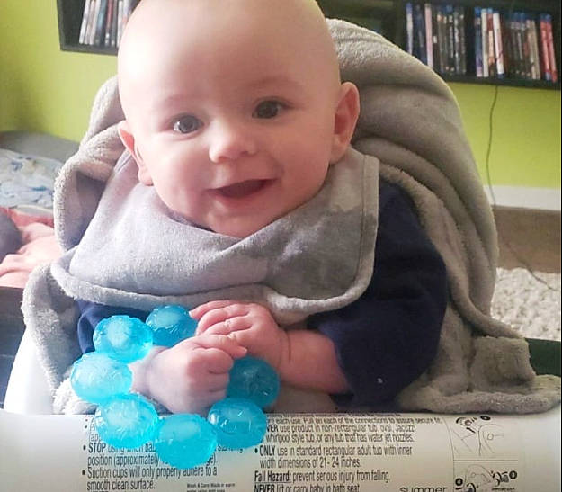 Kolson joined the competition — help win amazing prizes! arm, baby, baby_toddler_clothing, bookcase, cheek, clothing, comfort, face, finger, hand, happy, head, iris, mouth, nose, person, product, shelf, skin, sleeve