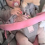 Kamëlya participe au concours pour gagner de l'argent avec cette photo : baby, blue_eyes, child, clothing, cute, face, gray, hand, indoor, infant, pacifier, person, pink, playful, seat_belt, sock, soft_toy, stroller, toddler, toy