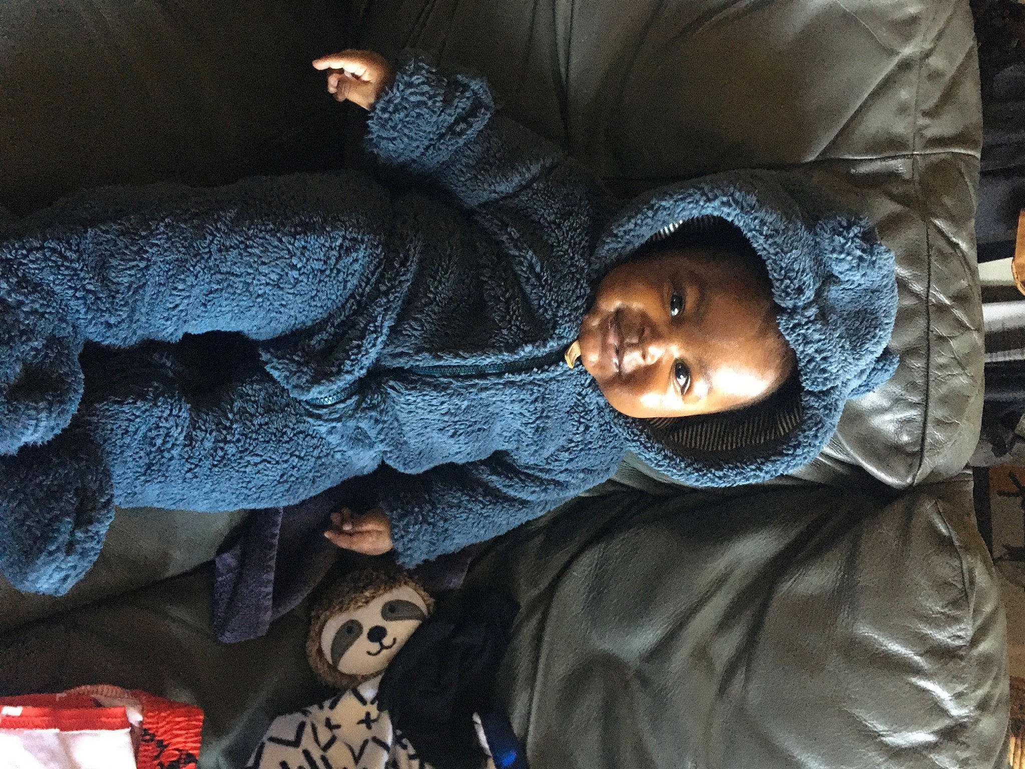 King joined the competition — help win amazing prizes! auto_part, child, comfort, cool, darkness, flash_photography, fun, fur, hat, helmet, mouth, person, sitting, smile, textile, toddler, tree