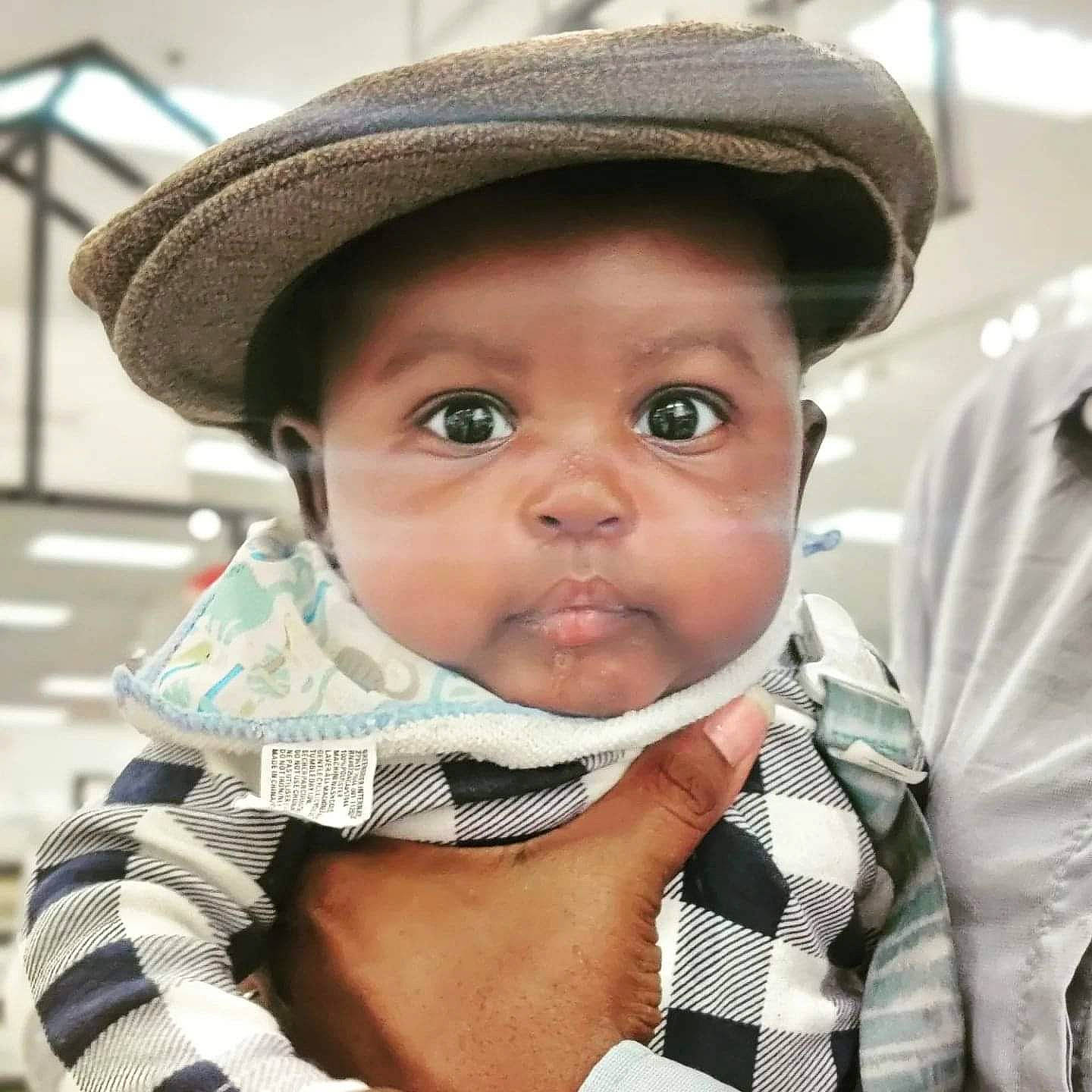 King joined the competition — help win amazing prizes! baby, cap, child, collar, cool, dress_shirt, eyebrow, eyelash, happy, hat, headgear, headwear, iris, lip, mouth, nose, person, skin, sleeve, sun_hat
