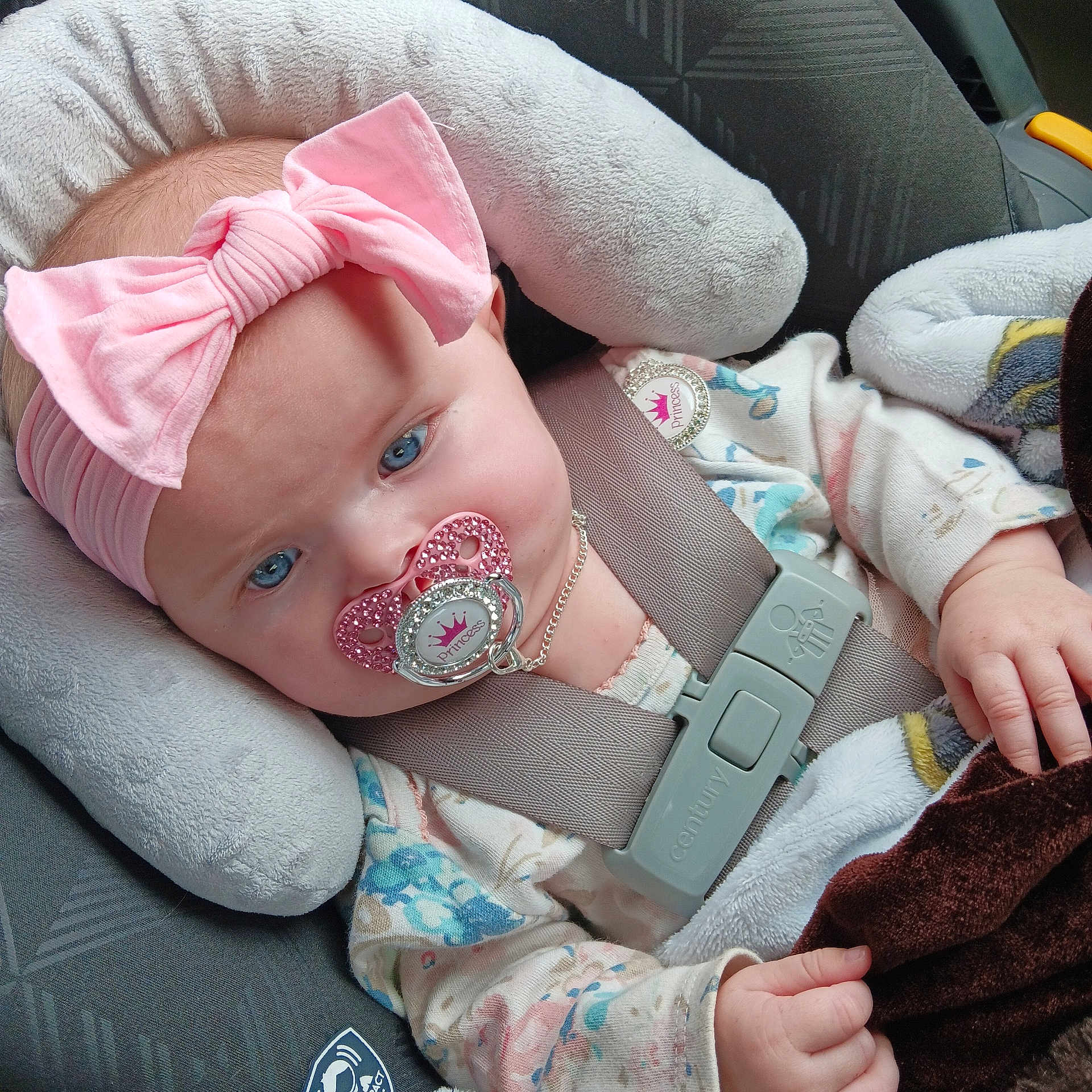 Jakalynn joined the competition — help win amazing prizes! accessories, baby, belt, bonnet, car, car_interior, carseat, clothing, couch, cushion, face, furniture, hat, head, homedecor, person, photography, portrait, transportation, vehicle