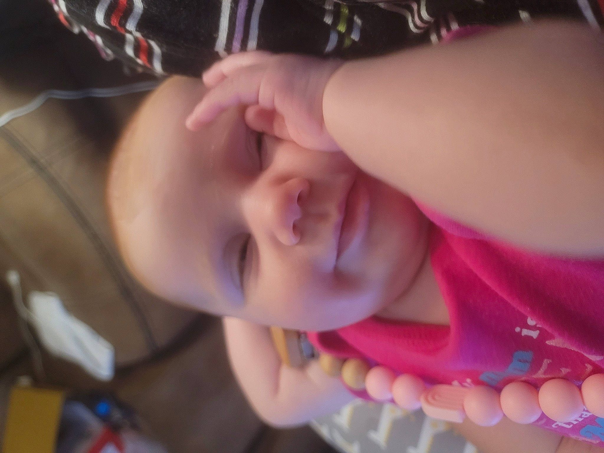 Persephone is registered to the contest to win money with this photo: baby, cheek, ear, eyebrow, eyelash, finger, gesture, happy, headgear, jaw, lip, mouth, nail, neck, nose, person, pink, skin, smile, toddler