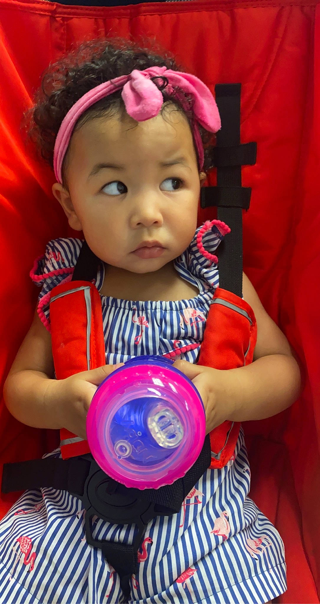 Zion joined the competition — help win amazing prizes! baby, baby_products, baby_toddler_clothing, cap, child, dress, electric_blue, fashion_accessory, fun, happy, headwear, iris, magenta, pattern, person, pink, purple, skin, sleeve, t_shirt