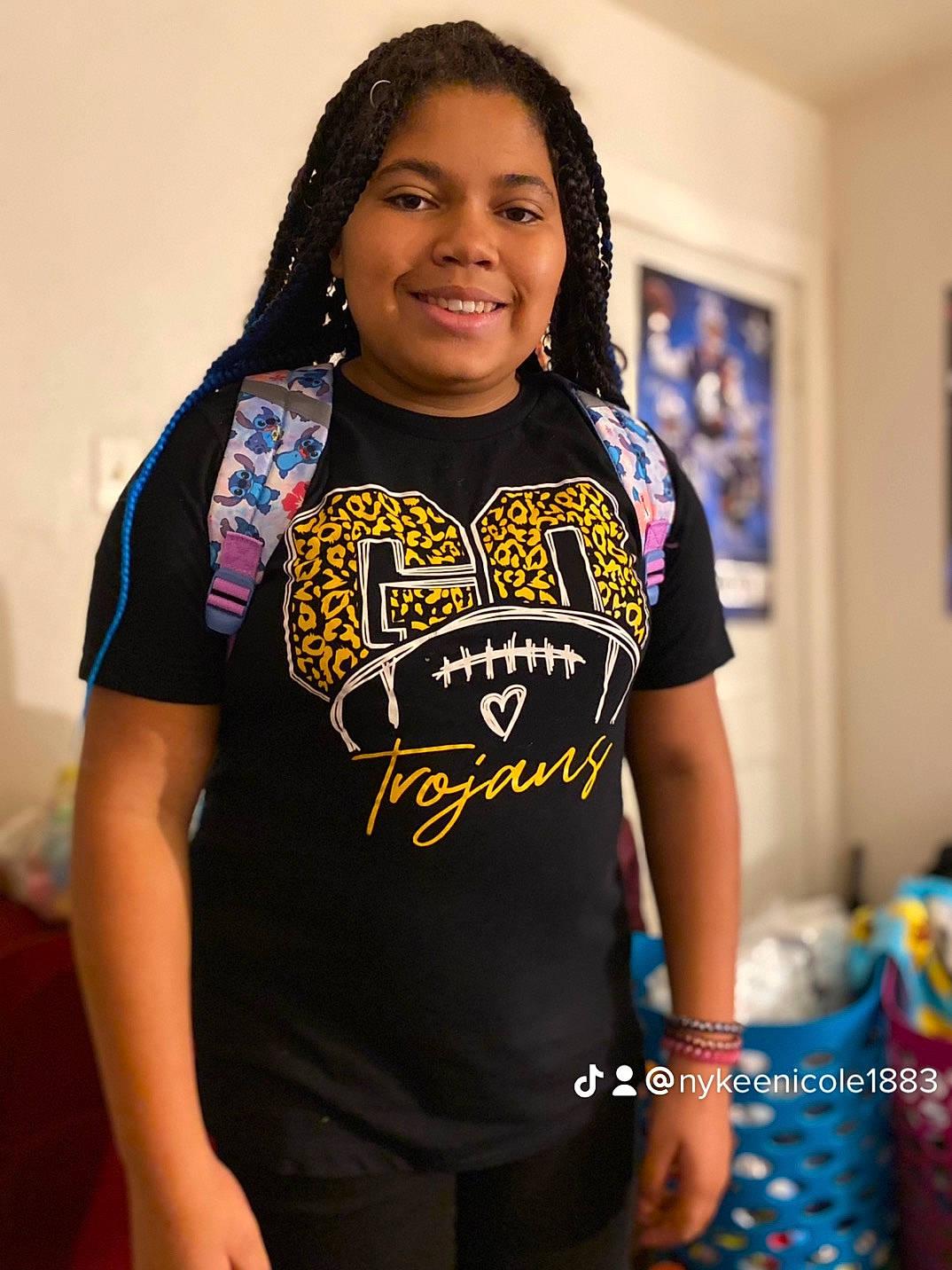 Amaziah joined the competition — help win amazing prizes! active_shirt, child, electric_blue, event, fashion_accessory, fashion_design, happy, jewellery, joy, long_hair, magenta, neck, necklace, person, picture_frame, shoulder, sleeve, smile, sportswear, t_shirt