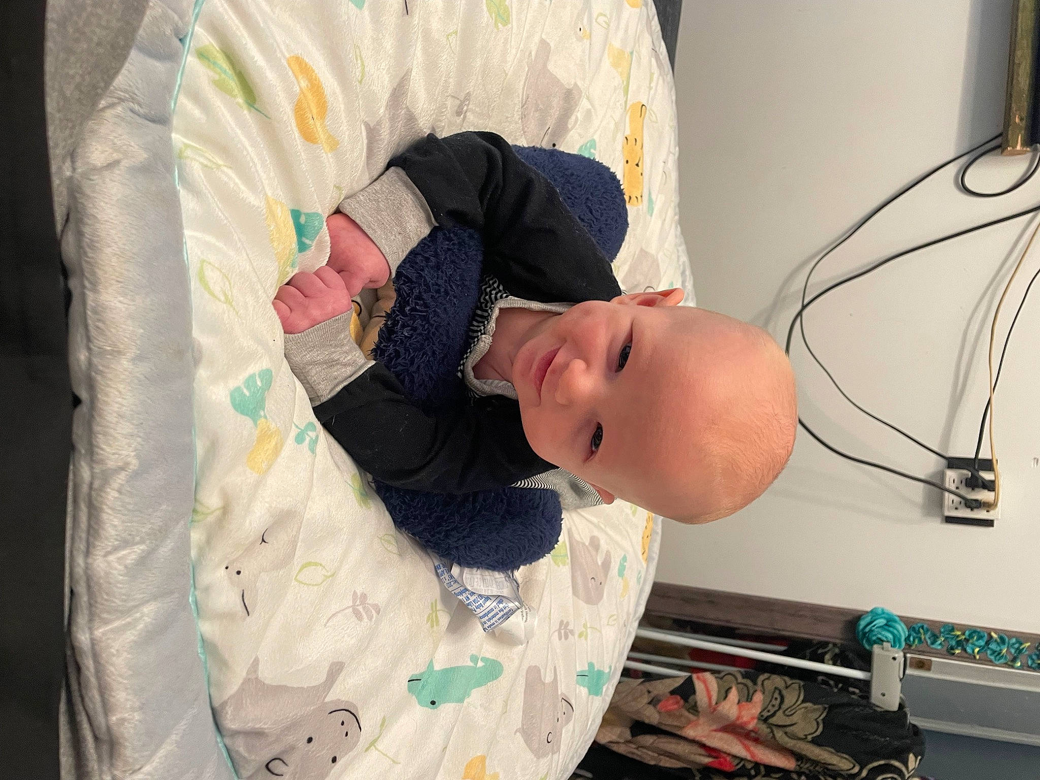 Mason joined the competition — help win amazing prizes! arm, baby, baby_products, baby_safety, baby_toddler_clothing, child, comfort, elbow, hand, human_body, infant_bed, linens, person, product, room, smile, toddler