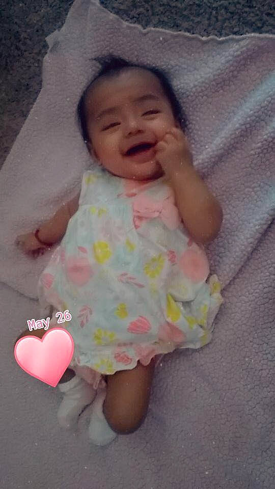 Esther joined the competition — help win amazing prizes! baby, baby_toddler_clothing, cheek, child, head, lip, mouth, person, pink, skin, smile, toddler