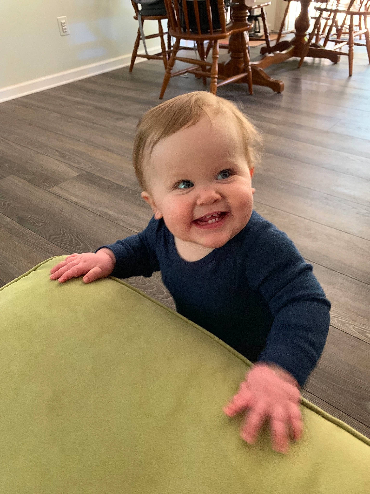 Abram joined the competition — help win amazing prizes! baby, child, floor, flooring, joy, person, play, sitting, toddler, wood
