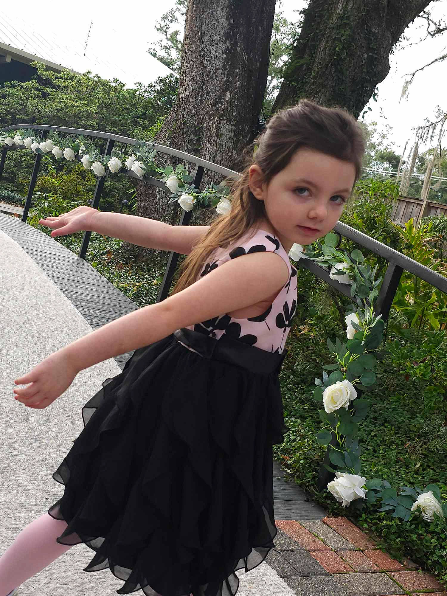 Kairi is registered to the contest to win money with this photo: cocktail_dress, day_dress, dress, formal_wear, fun, grass, hairstyle, happy, human_leg, joint, leisure, long_hair, magenta, one_piece_garment, pattern, people_in_nature, person, plant, summer, tree