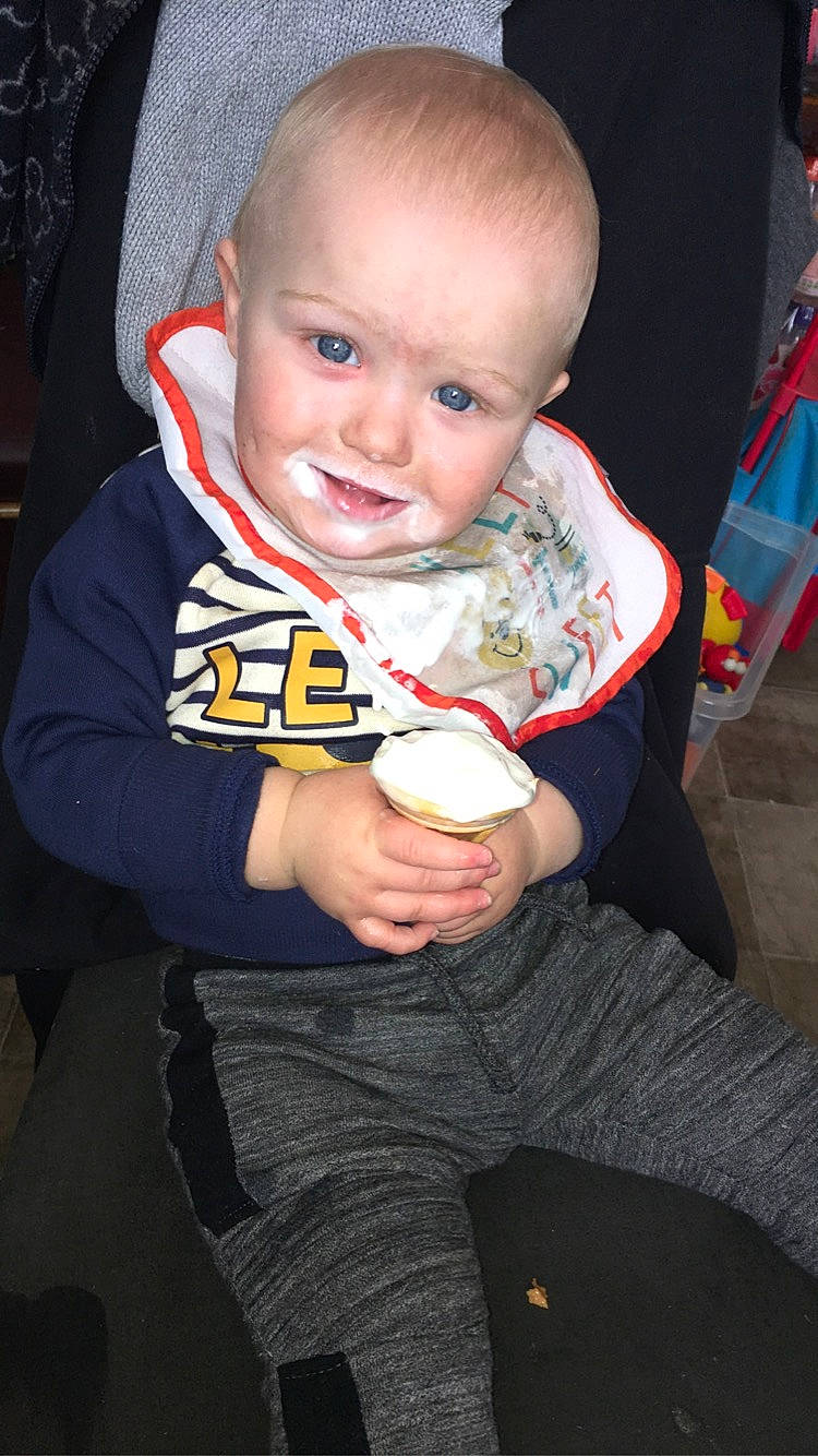 Cj is registered to the contest to win money with this photo: baby, child, person, sitting, smile, toddler