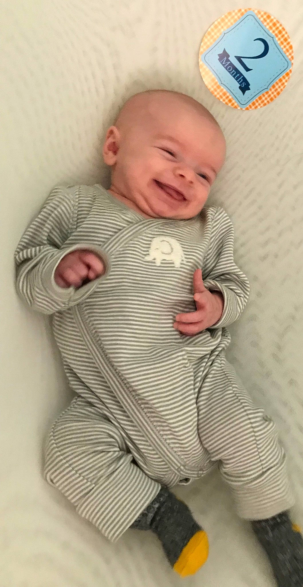 Byron F. joined the competition — help win amazing prizes! baby, baby_products, baby_toddler_clothing, cheek, child, facial_expression, laugh, nose, person, product, sleep, sleeve, smile, toddler