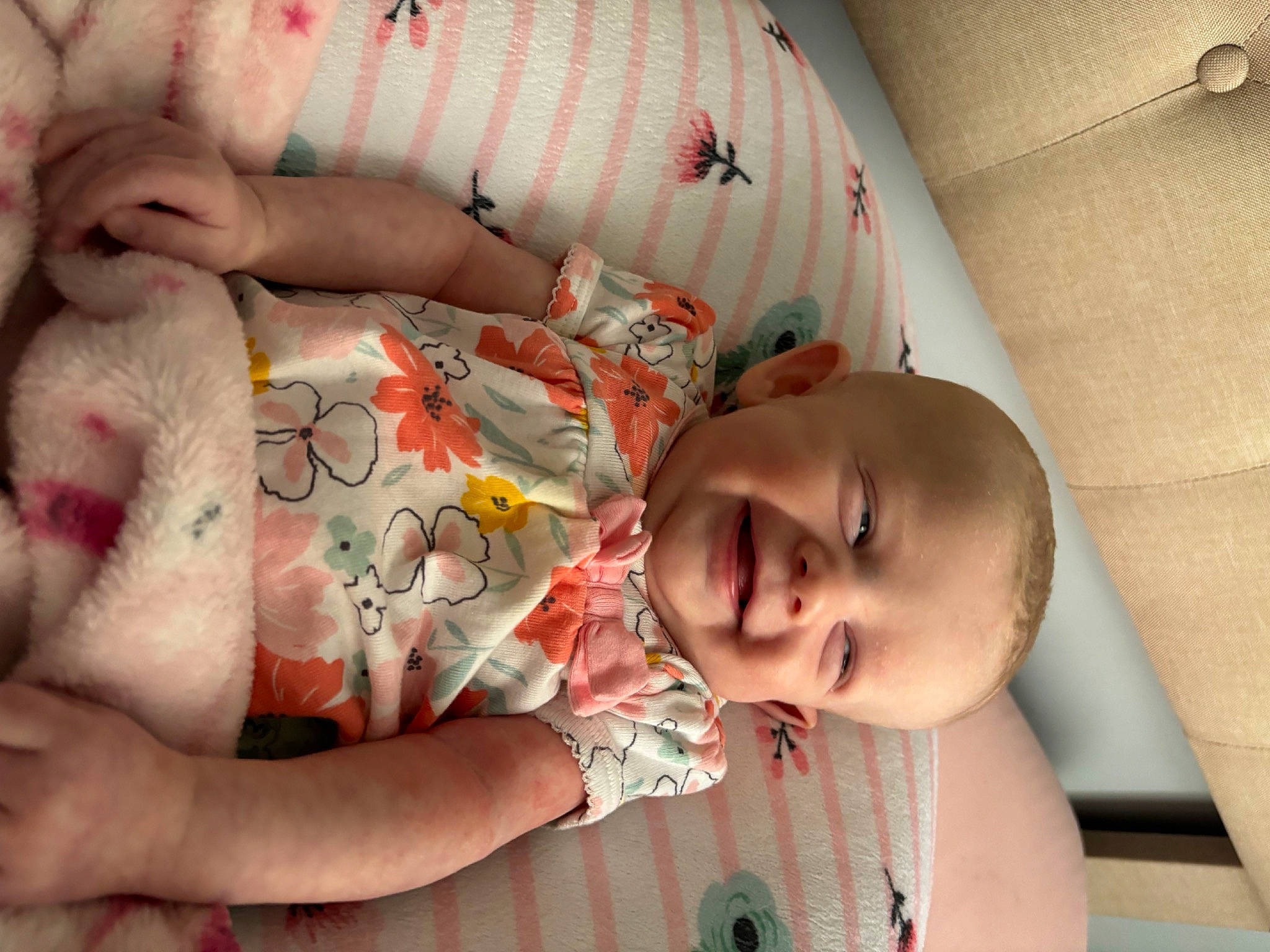 Chloë joined the competition — help win amazing prizes! arm, baby, baby_products, baby_safety, baby_toddler_clothing, cheek, child, comfort, finger, hand, happy, joy, linens, mouth, nail, person, pink, product, skin, smile