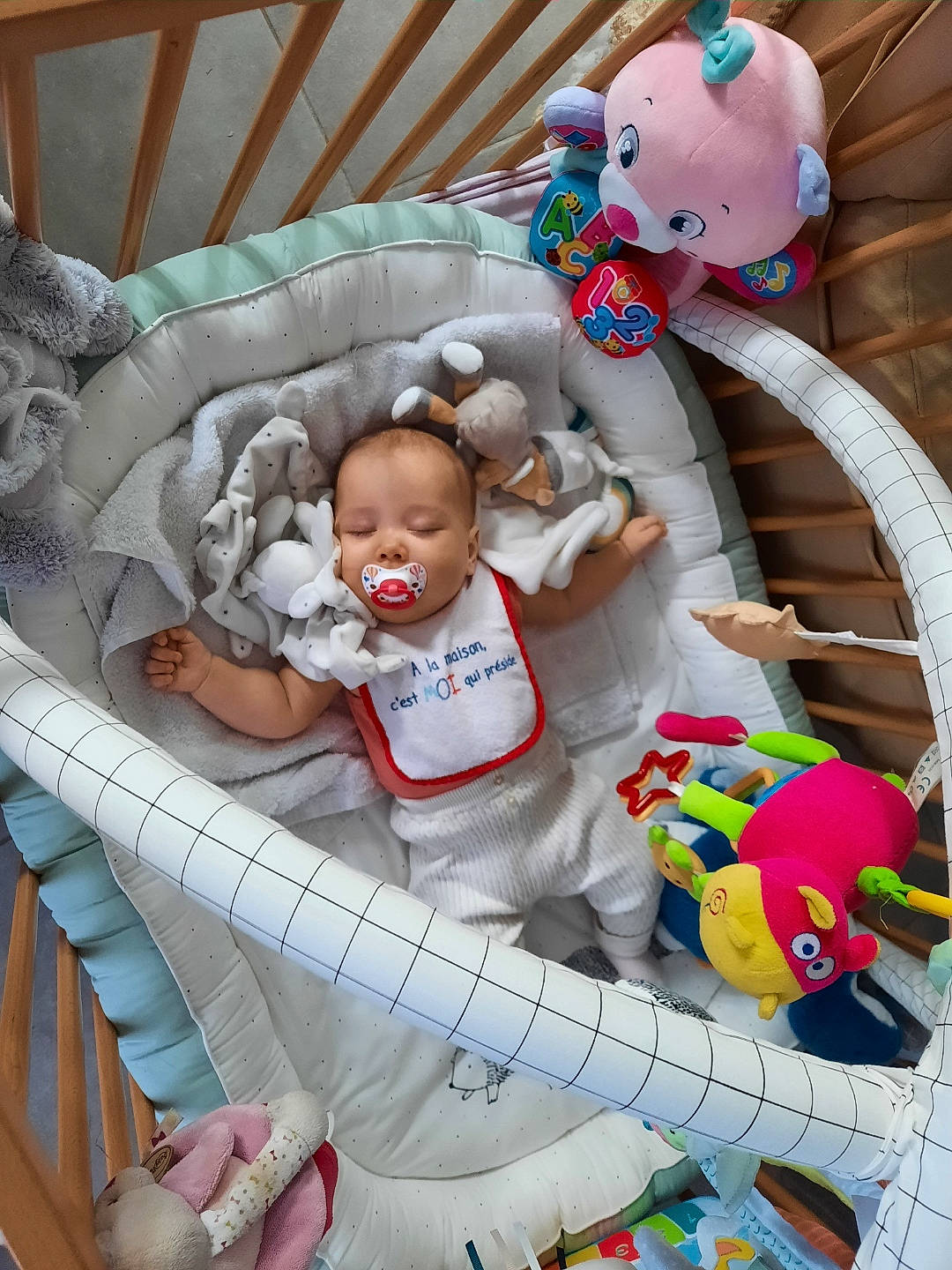 Mya participe au concours pour gagner de l'argent avec cette photo : baby, baby_products, baby_safety, baby_toddler_clothing, baby_toys, child, comfort, cradle, infant_bed, mammal, person, pink, plastic, product, snapshot, stuffed_toy, textile, toddler, toy, vertebrate