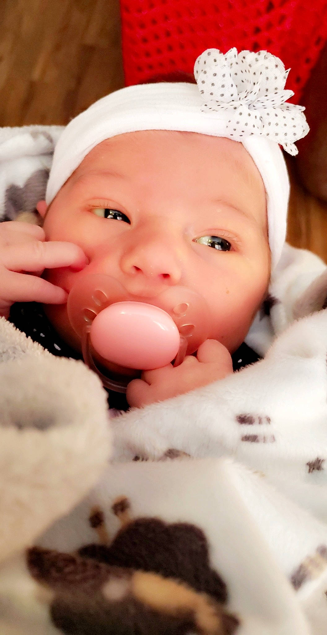 Adilynn joined the competition — help win amazing prizes! baby, beauty, cheek, child, eye, face, head, lip, mouth, nose, person, skin, smile, toddler