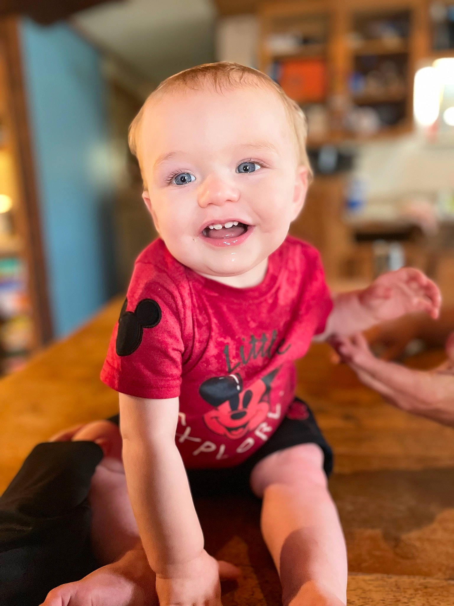 Damon joined the competition — help win amazing prizes! baby, baby_toddler_clothing, cheek, child, finger, floor, flooring, fun, happy, head, human_leg, iris, knee, person, skin, sleeve, smile, thigh, thumb, toddler