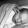 newborn, baby, blanket, sleeping, infant, black_and_white, portrait, soft_texture, peaceful, wrapped, hand, face, cozy, cute, rest, closeup, young_child, bed, comfort, toddler