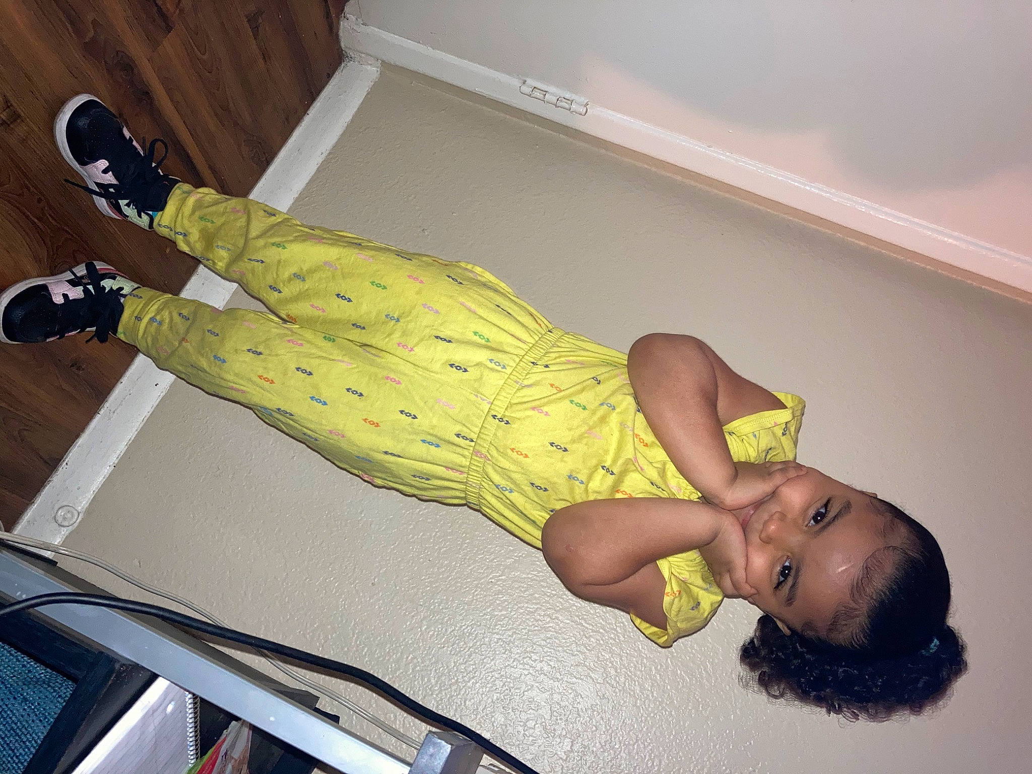 Isabella Dantzler joined the competition — help win amazing prizes! abdomen, automotive_exterior, comfort, elbow, floor, flooring, foot, fun, hardwood, hood, human_leg, joint, joy, knee, leg, person, thigh, toddler, trunk, windshield