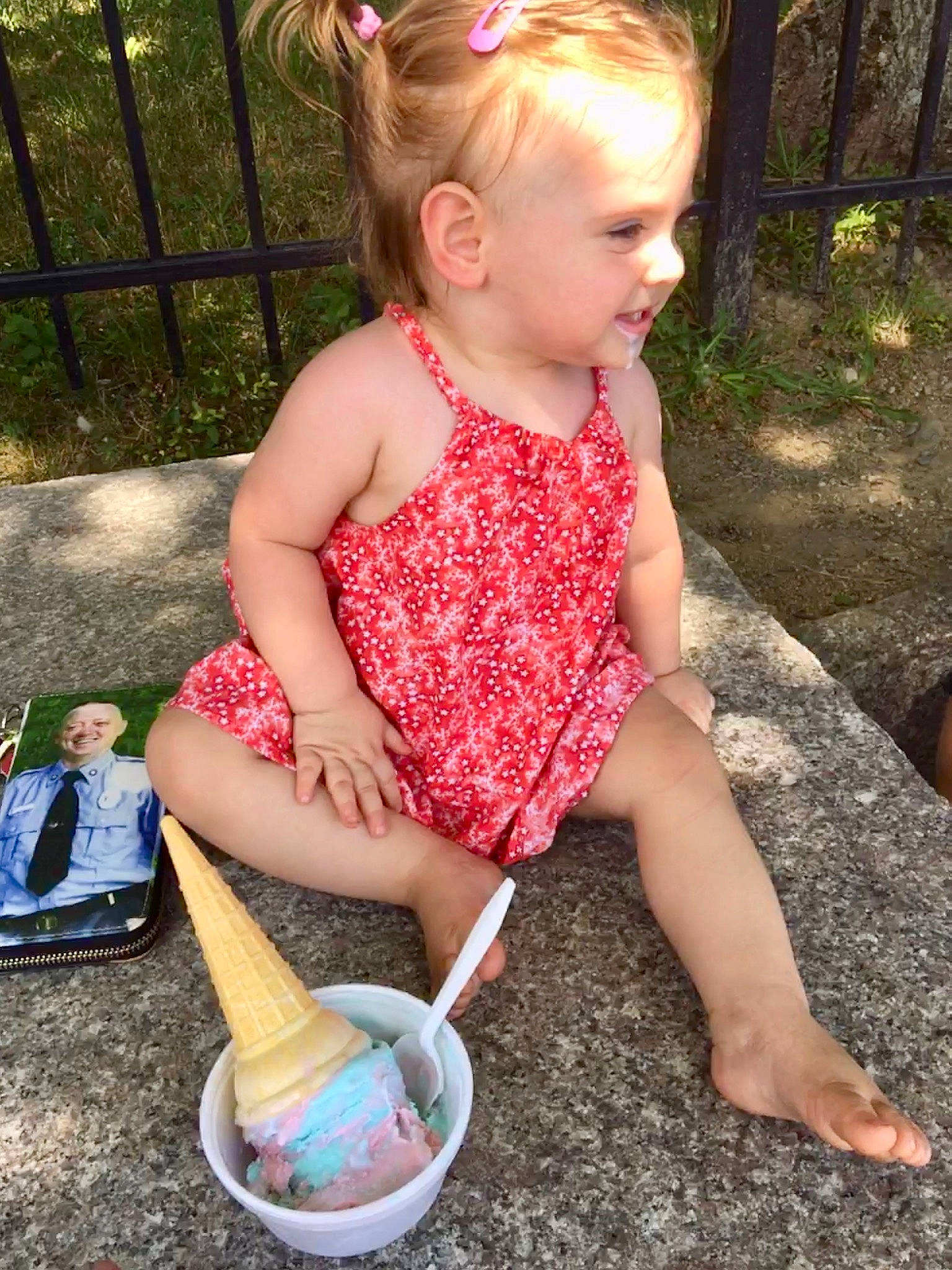 Cassandra is registered to the contest to win money with this photo: baby_toddler_clothing, child, footwear, person, play, shoe, sitting, summer, toddler